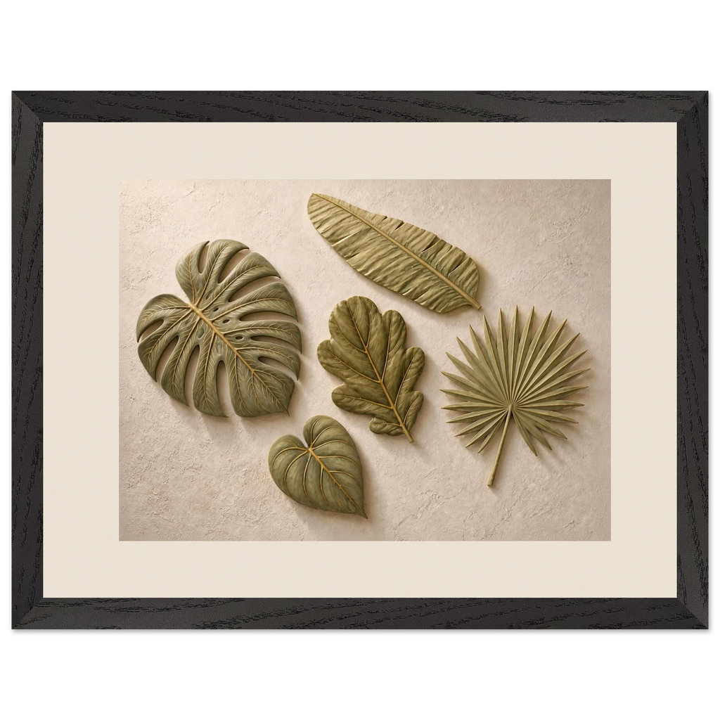 Green Constellation: botanical, green and loose rhythm. Framed fine art print.