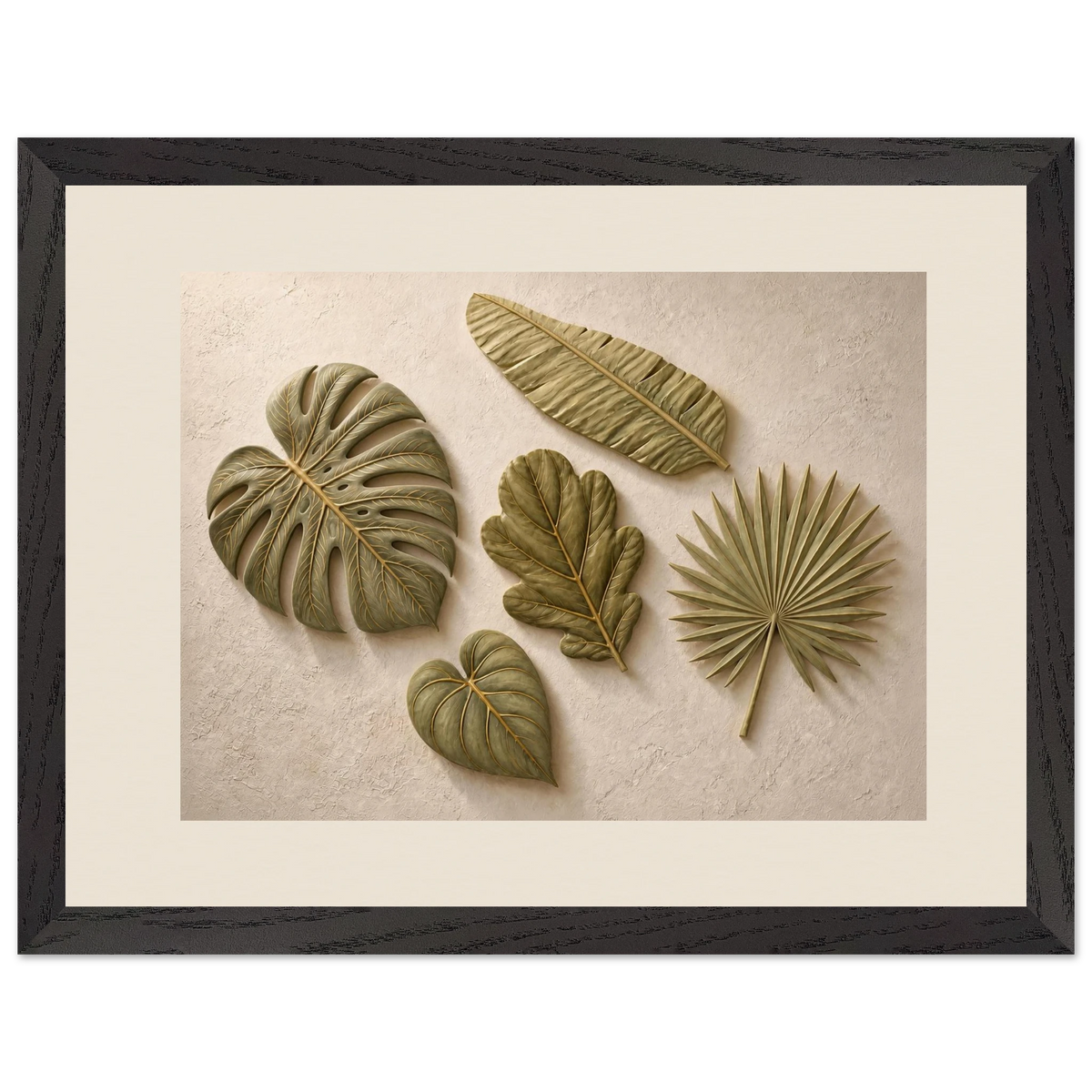 Green Constellation: botanical, green and loose rhythm. Framed fine art print.