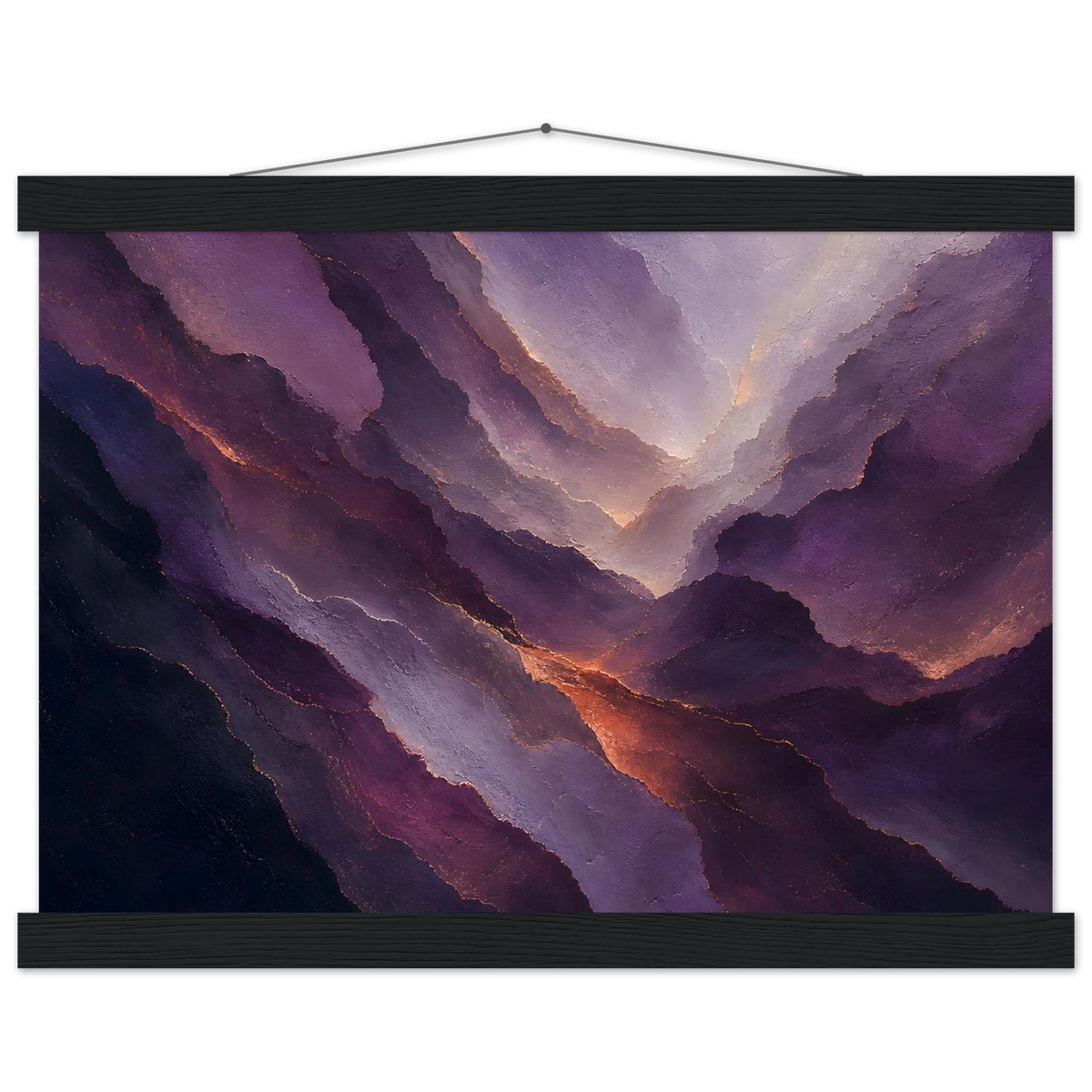 Violet Infinity, moon and night. Archival fine art poster shown framed.