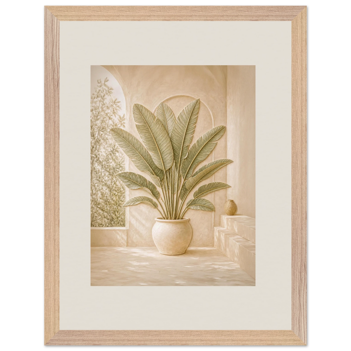 Courtyard Noon: landscape and sun. Museum-quality framed fine art print.
