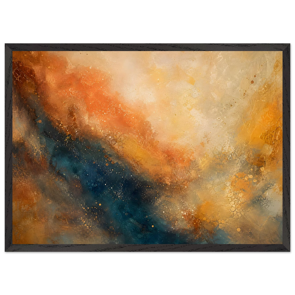 Blue Hour Field, night, horizon and deep blue. Archival framed fine art print shown framed.