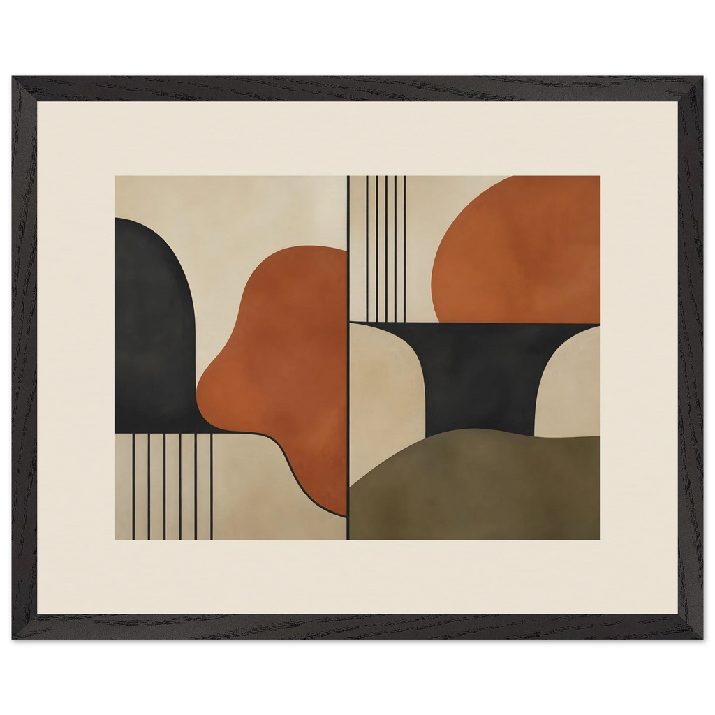 Compass and Clay: geometric abstract, clay and curves. Framed fine art print by The Light Stays.