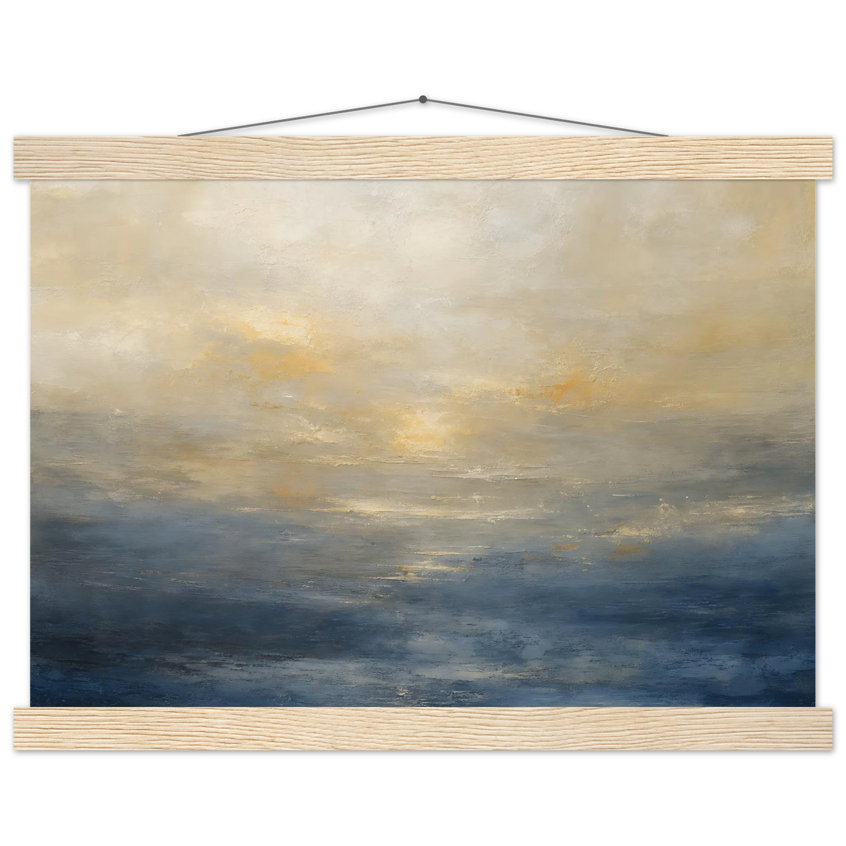 Golden Sea Mist: sea and coastal landscape. Museum-quality fine art poster.