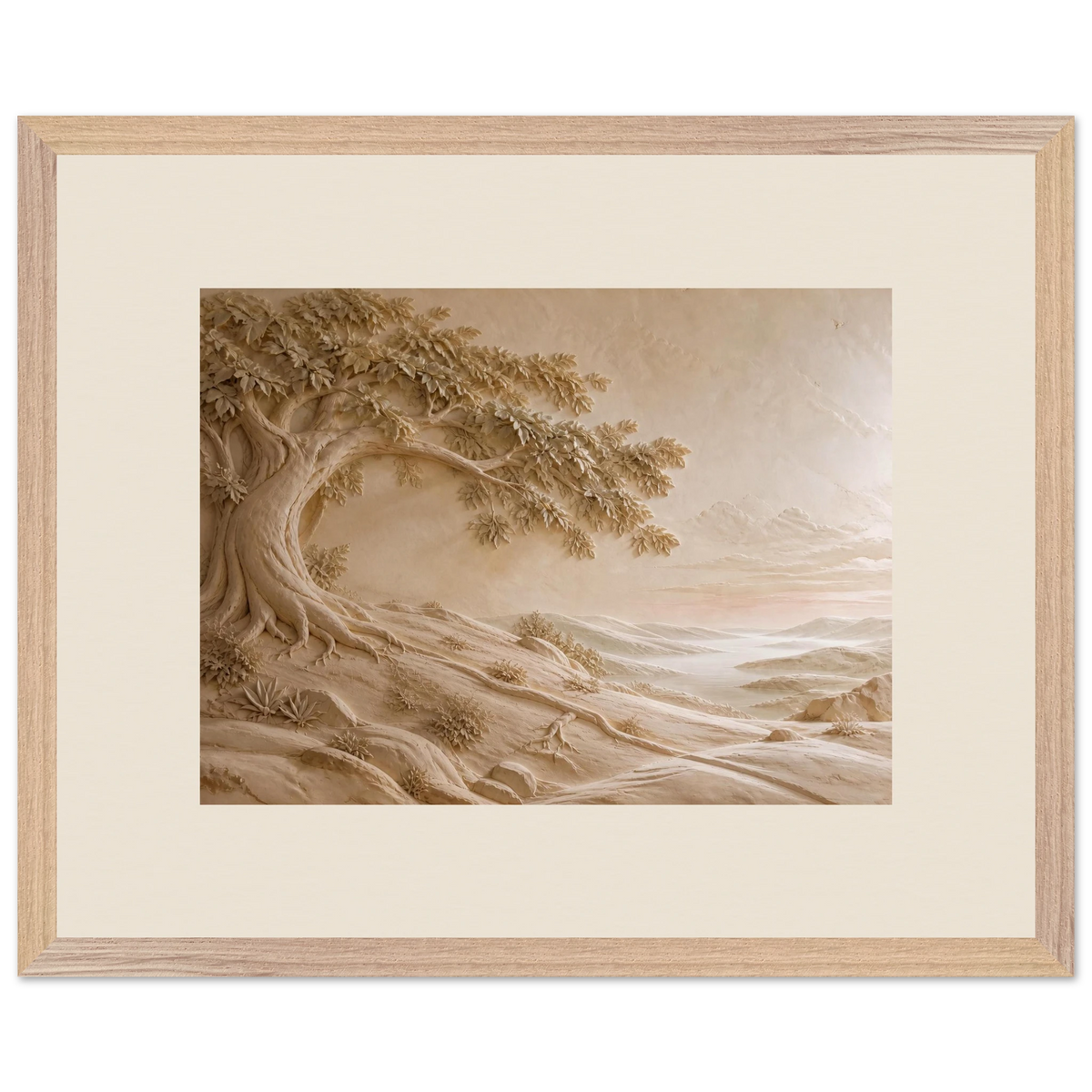 Sandstone Dawn, lumen and siena. Archival framed fine art print shown framed.