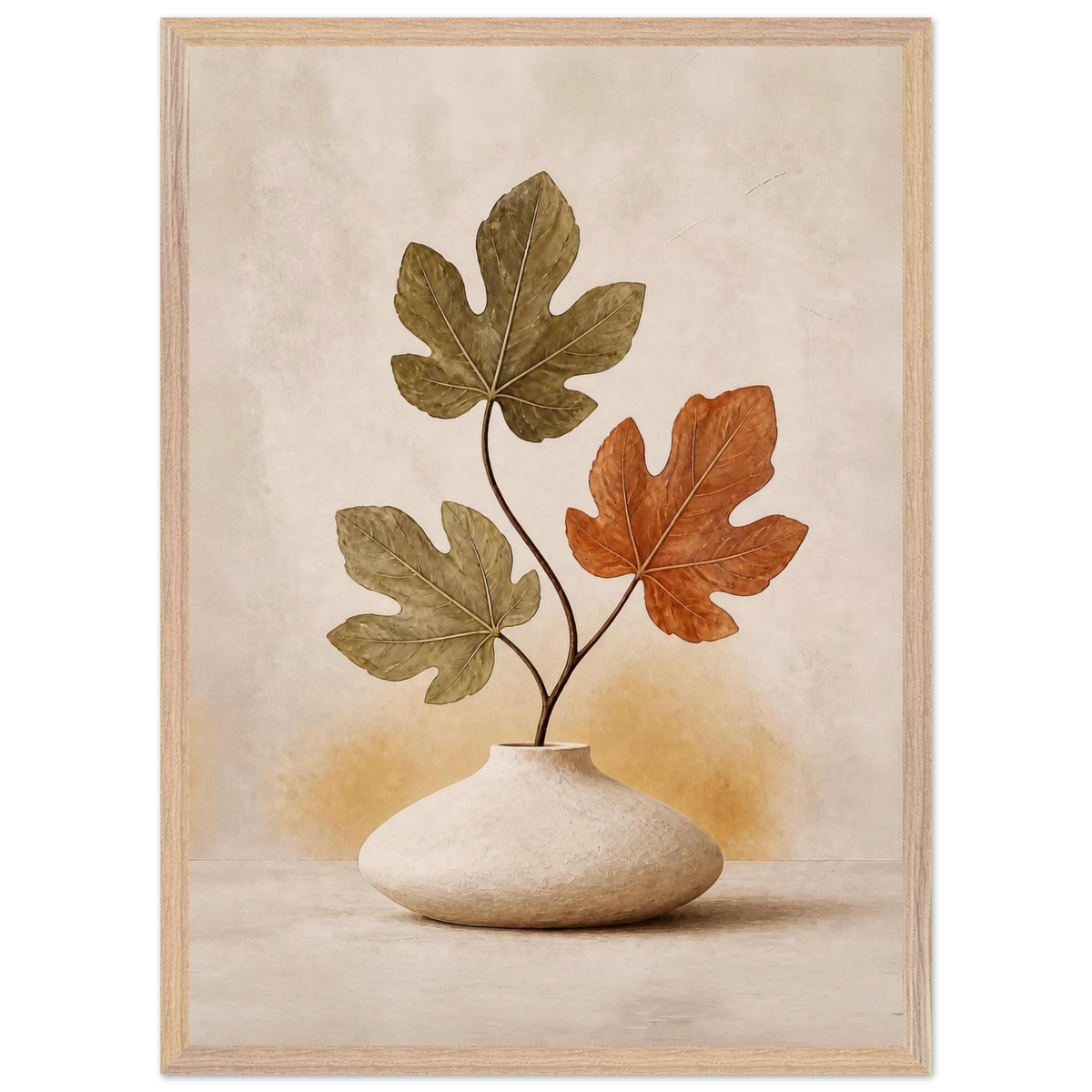 Fig Season: mediterranean and earth tones. Framed fine art print, alternate frame and size.
