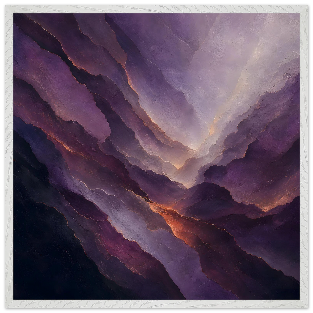Violet Infinity, moon and night. Archival framed fine art print shown framed.
