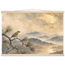 Golden Moon Bird: japanese art and japandi. Fine art poster, alternate frame and size.