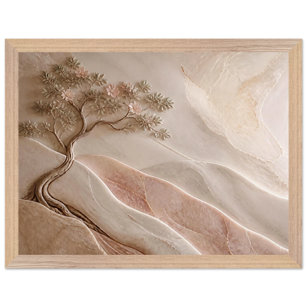 Stone Dawn: petra and siena. Framed fine art print, alternate frame and size.