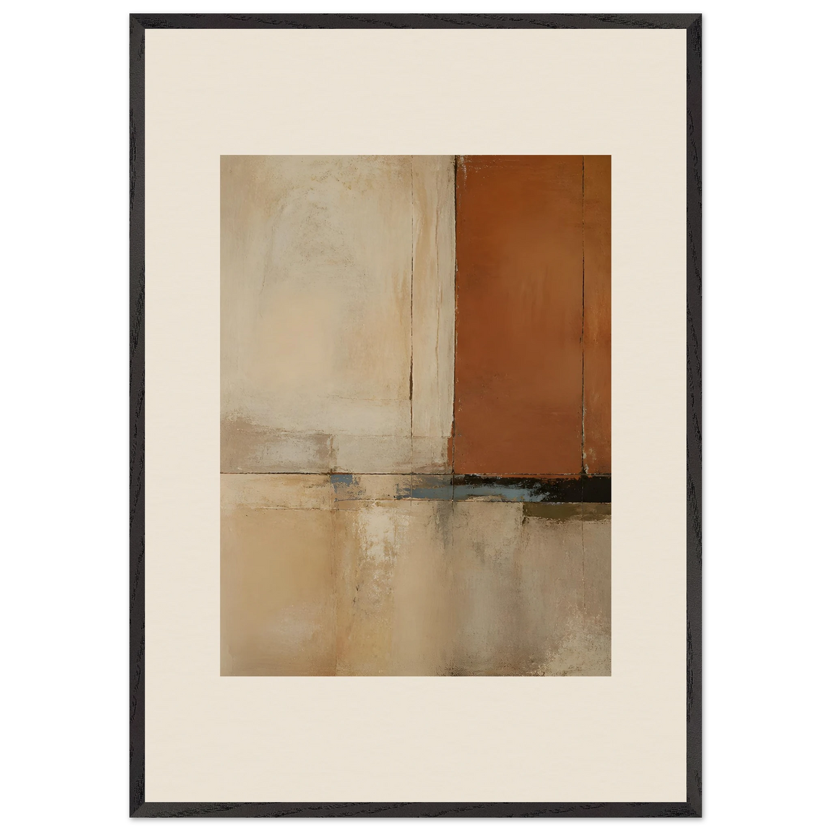 Terracotta Diptych, Panel I of II: two panels, terracotta and cream. Framed fine art print by The Light Stays.