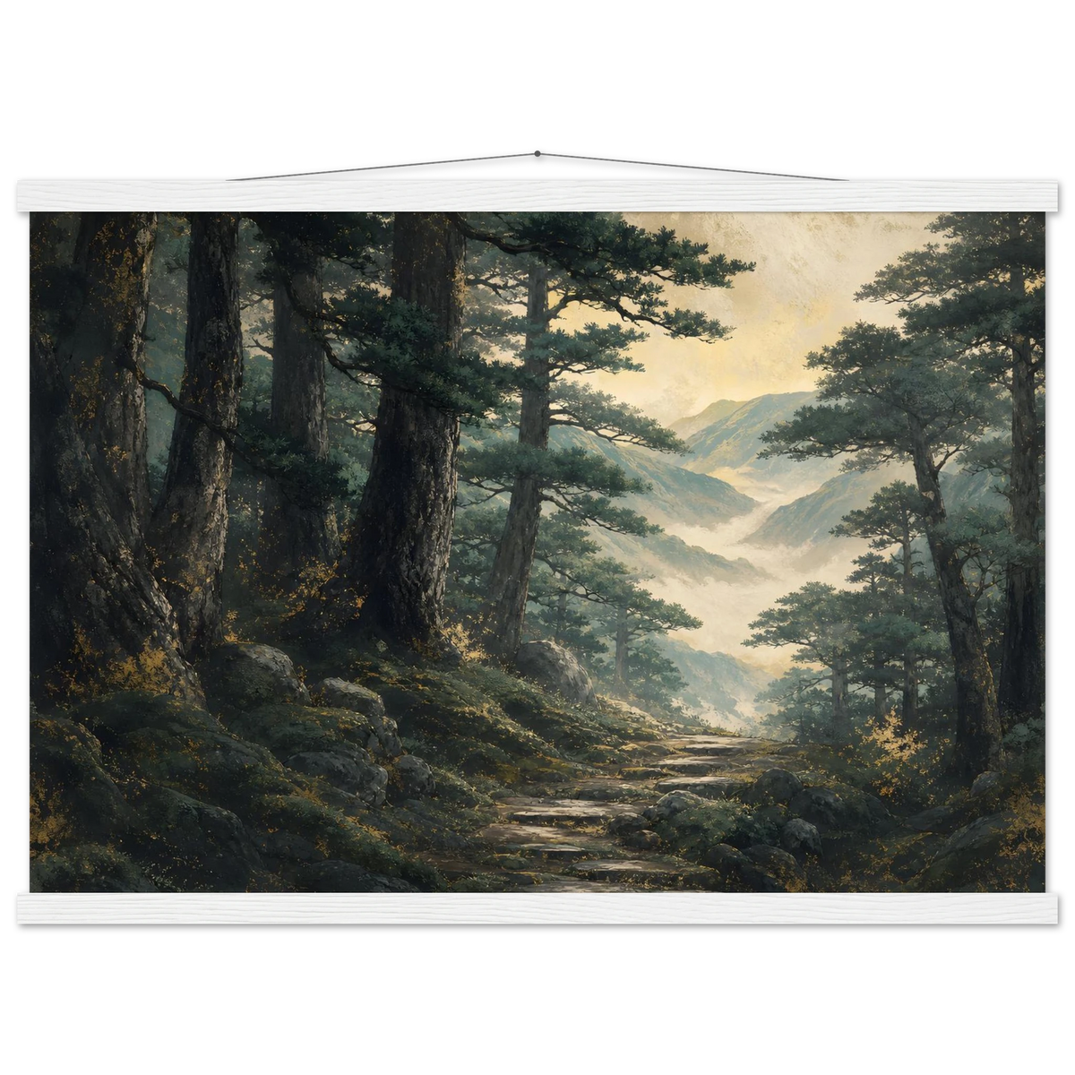 Cypress Passage: japanese art and japandi. Fine art poster by The Light Stays.