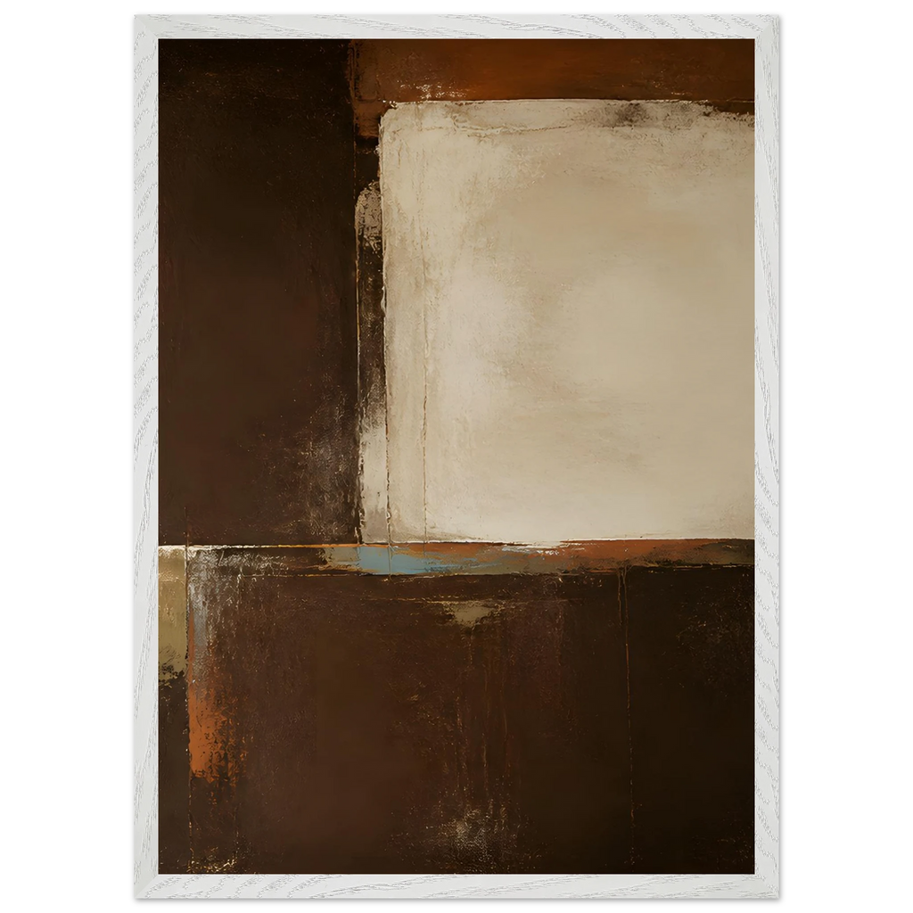 Terracotta Diptych, Panel II of II, two panels, terracotta and cream. Archival framed fine art print shown framed.