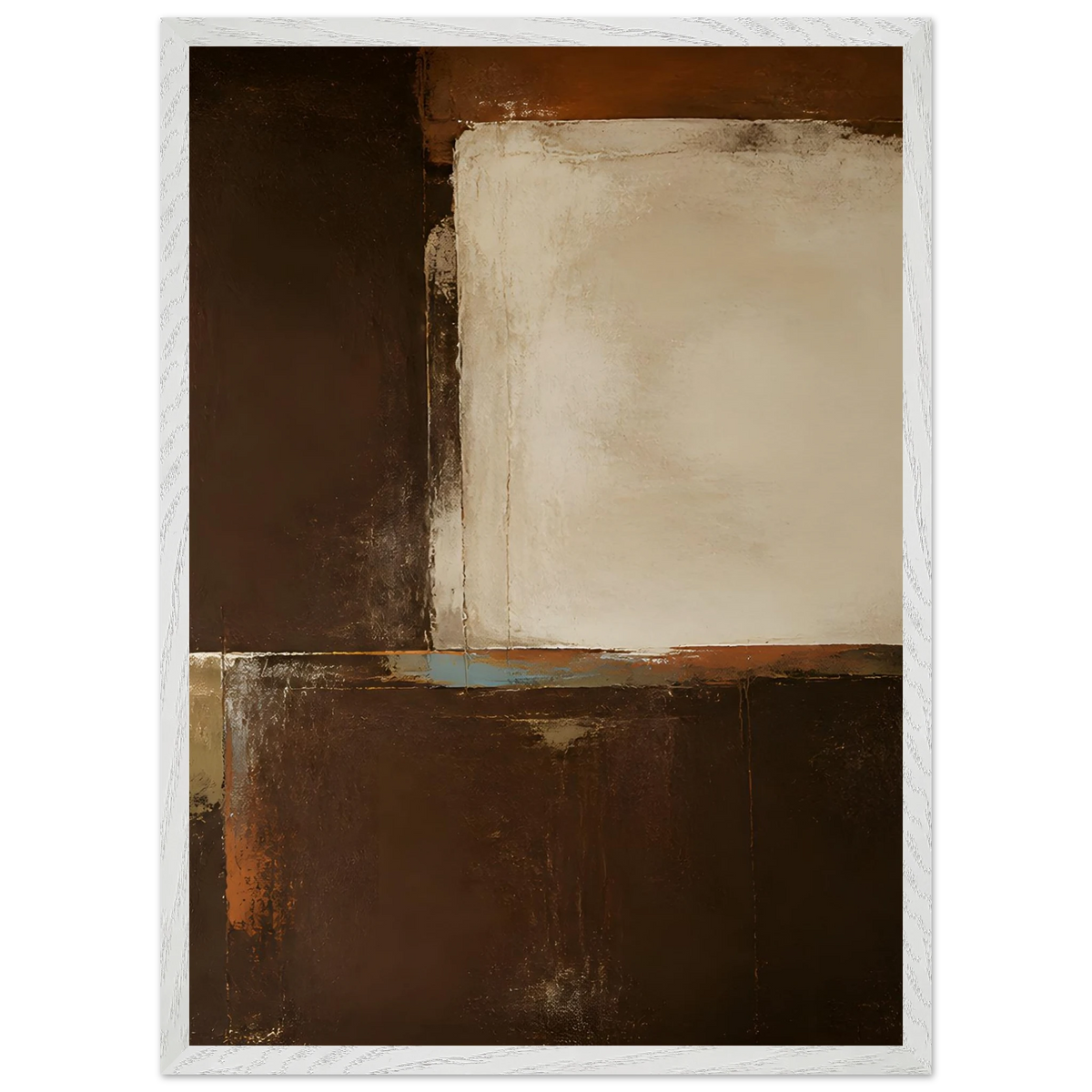 Terracotta Diptych, Panel II of II, two panels, terracotta and cream. Archival framed fine art print shown framed.