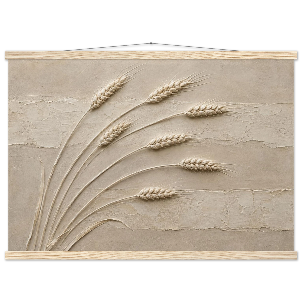 Wheat in Relief: faith, texture and botanical. Museum-quality fine art poster.