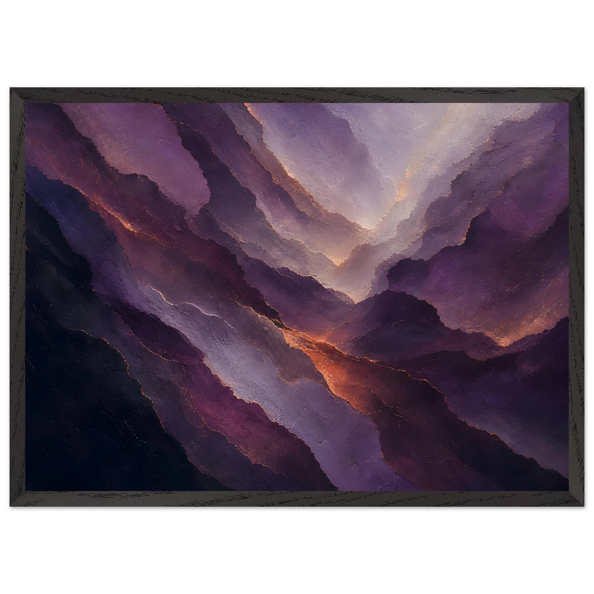 Violet Infinity: moon and night. Framed fine art print, alternate frame and size.