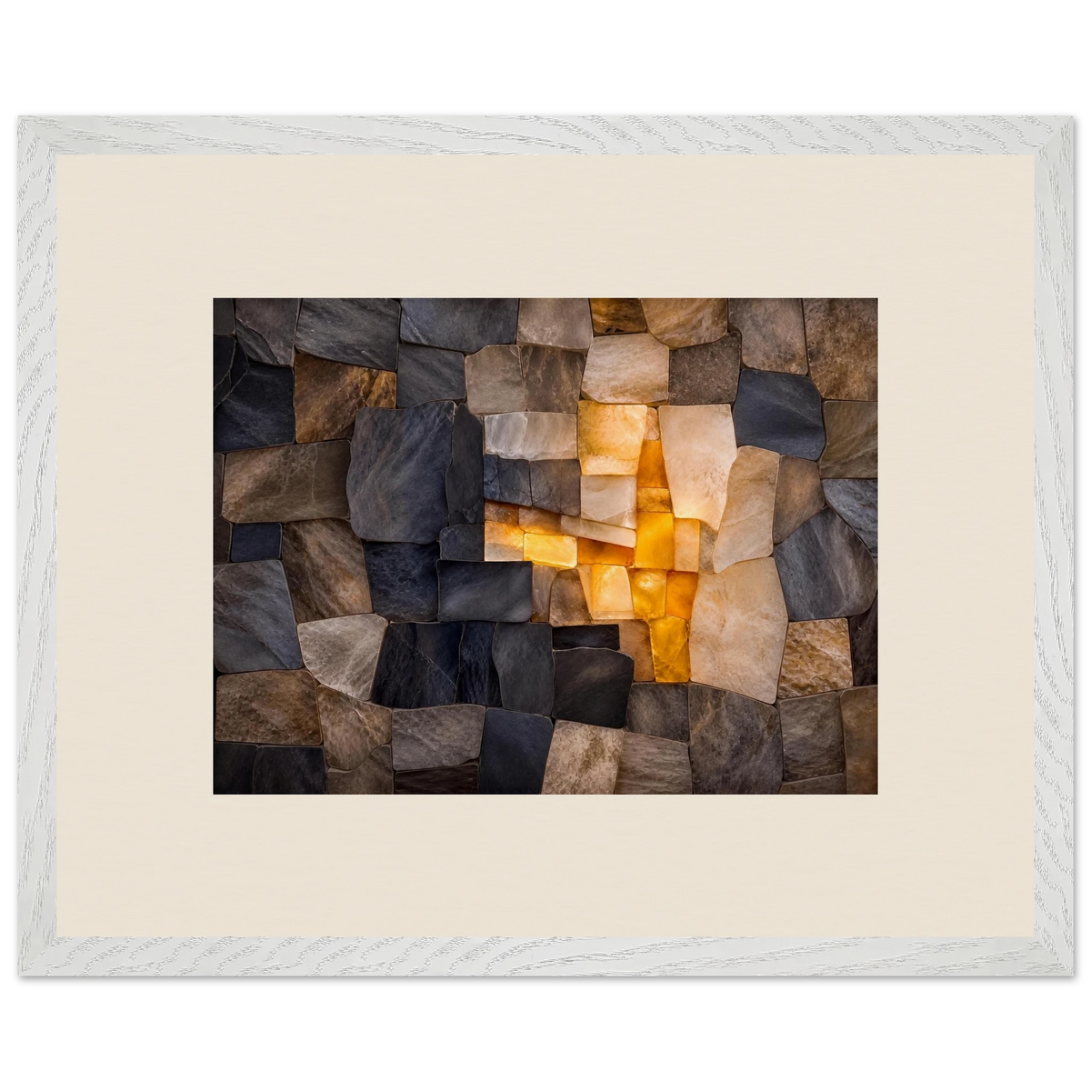 Citrine Seam, lumen and siena. Archival framed fine art print shown framed.