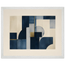 Blue Architecture: geometric abstract, blue and cream. Framed fine art print, alternate frame and size.