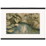 Papyrus Pond: lake, papyrus and serene greens. Fine art poster, alternate frame and size.