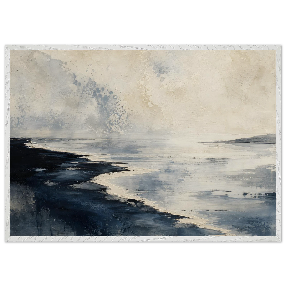 Tidal Ink: sea and coastal landscape. Framed fine art print, alternate frame and size.