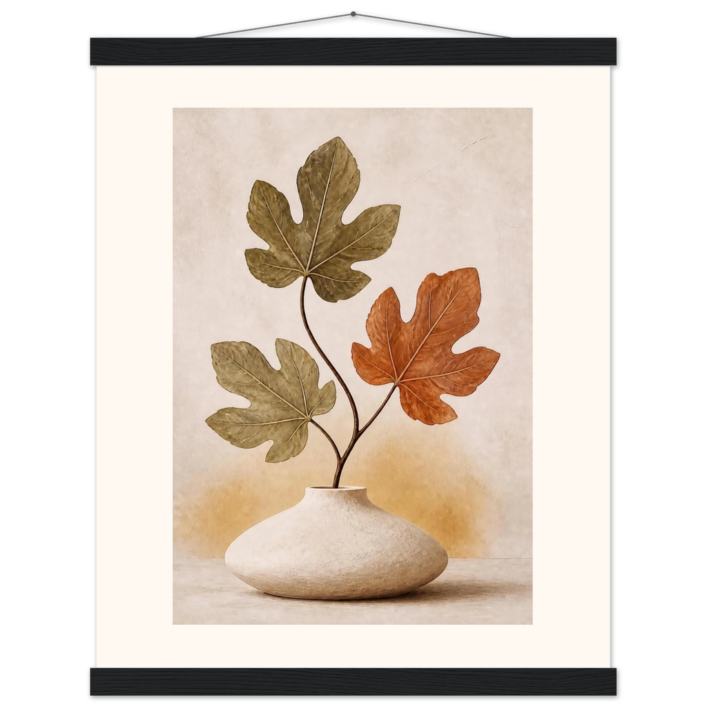 Fig Season: mediterranean and earth tones. Fine art poster, alternate frame and size.