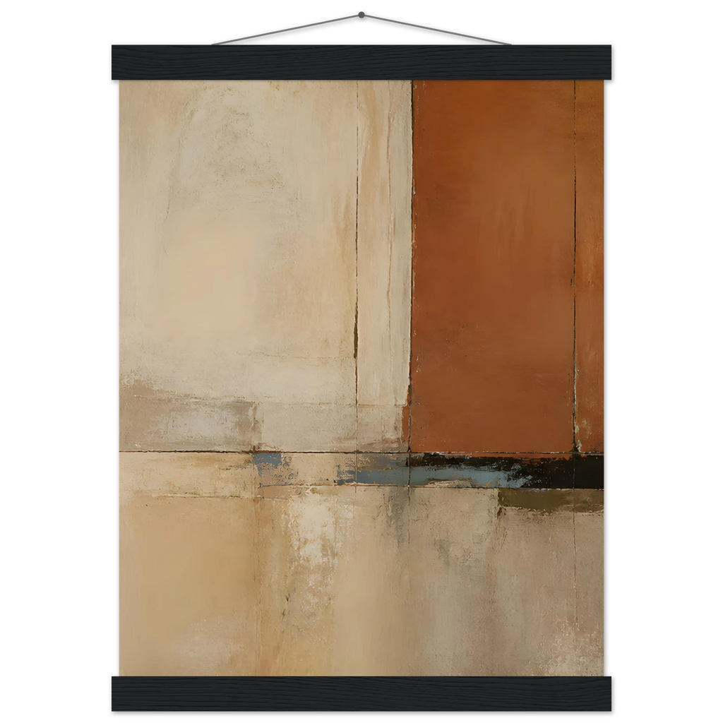 Terracotta Diptych, Panel I of II: two panels, terracotta and cream. Fine art poster by The Light Stays.