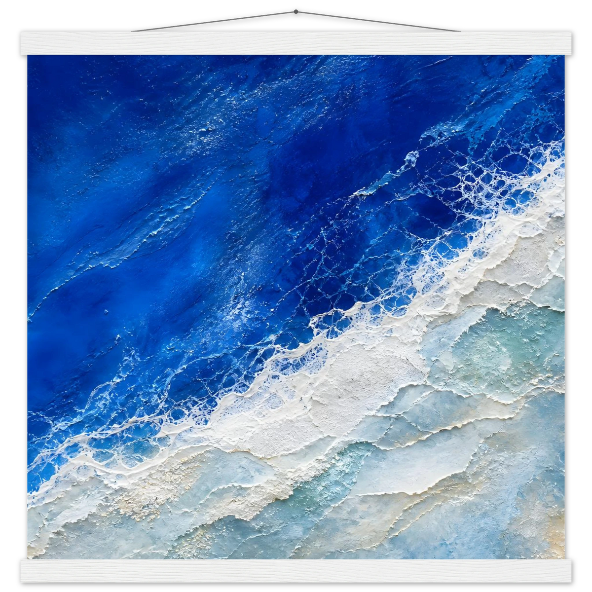 Cobalt Foam: abstract, cobalt and sea foam. Museum-quality fine art poster.