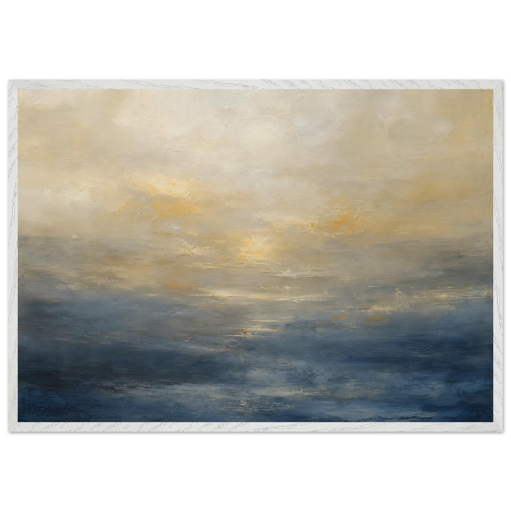 Golden Sea Mist: sea and coastal landscape. Framed fine art print by The Light Stays.