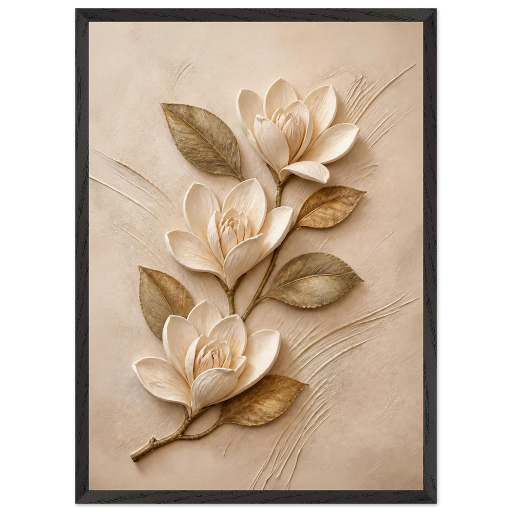 Magnolia Ascent: flowers and botanical. Framed fine art print by The Light Stays.