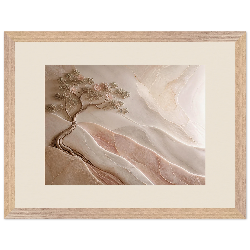Stone Dawn: petra and siena. Framed fine art print, alternate frame and size.