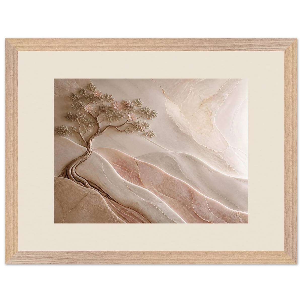 Stone Dawn: petra and siena. Framed fine art print, alternate frame and size.