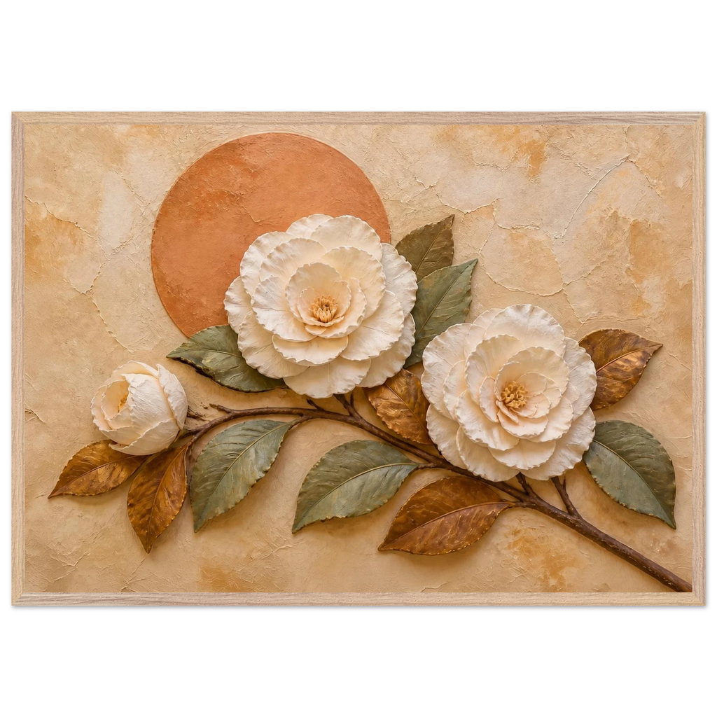 Camellia Eclipse: flowers and botanical. Framed fine art print by The Light Stays.
