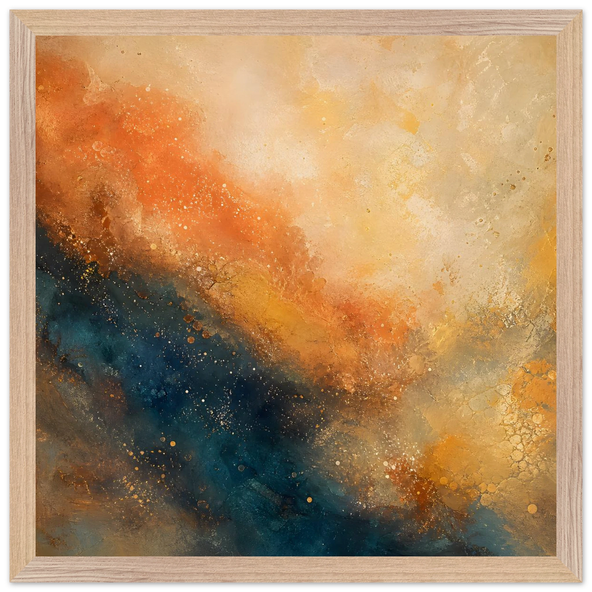 Blue Hour Field, night, horizon and deep blue. Archival framed fine art print shown framed.