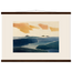 Amber and Indigo: abstract, coastline and color field. Fine art poster, alternate frame and size.