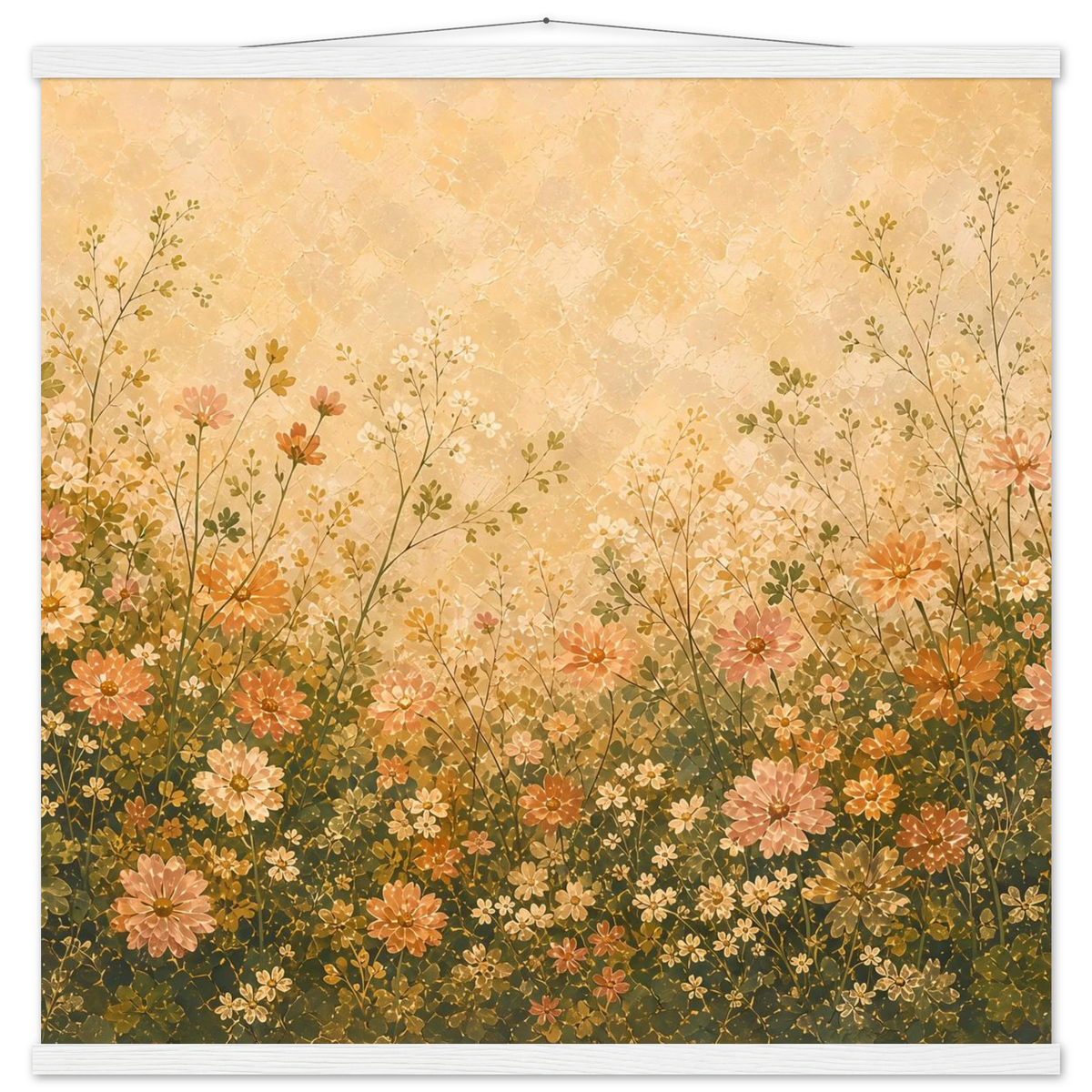 Petal Garden: flowers, botanical and abundance. Fine art poster with wooden hanger by The Light Stays.