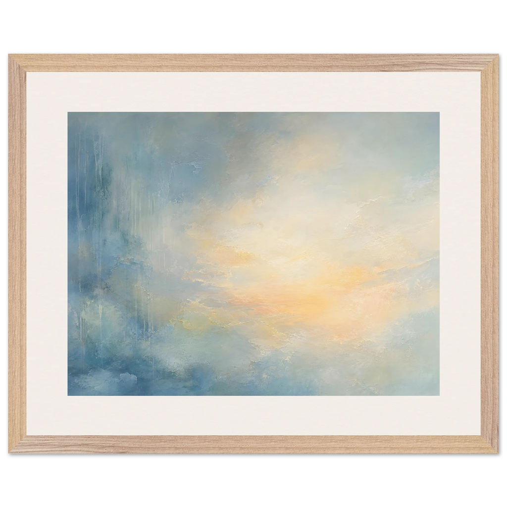 Dawn after Rain, sunrise, coastline and washed light. Archival framed fine art print shown framed.