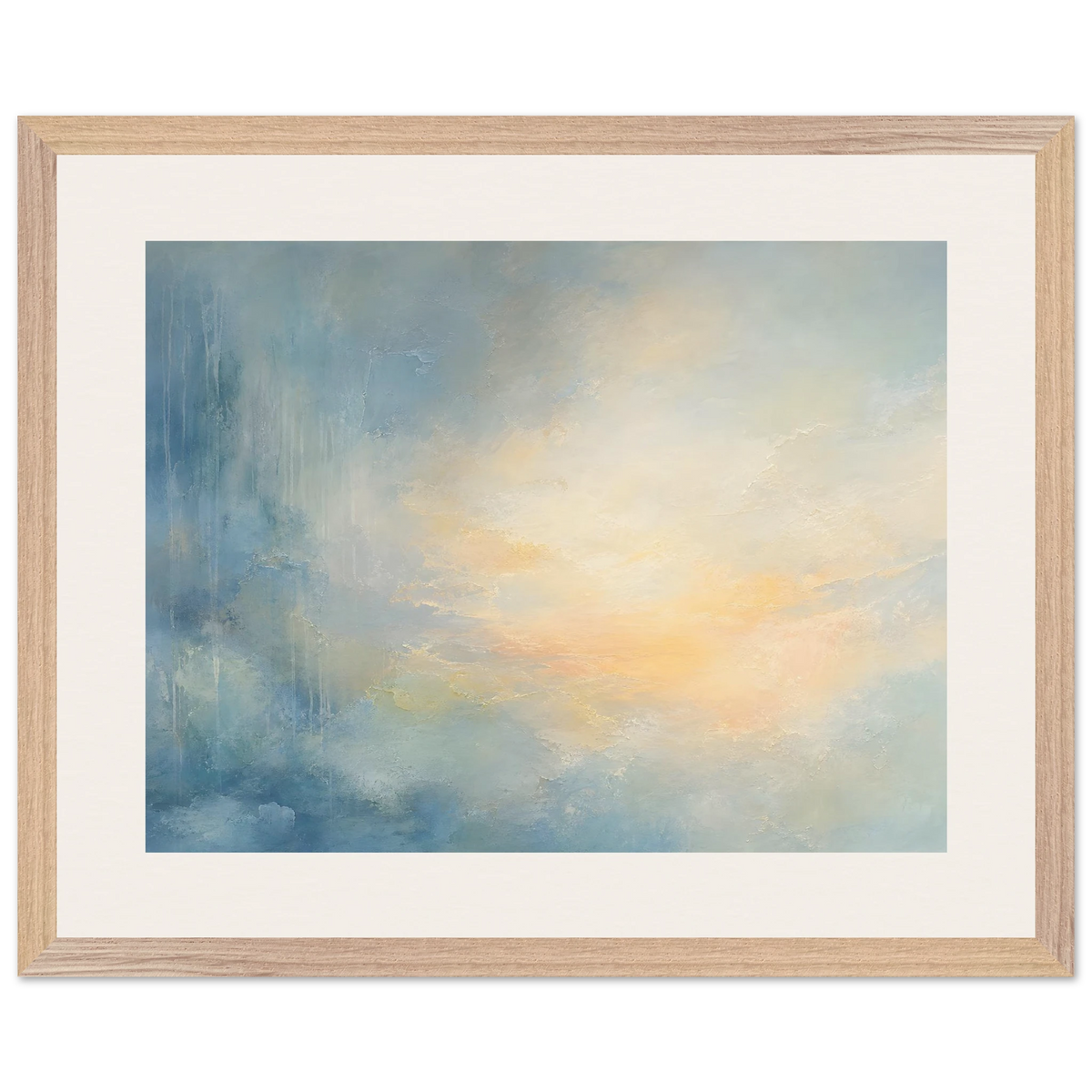 Dawn after Rain, sunrise, coastline and washed light. Archival framed fine art print shown framed.