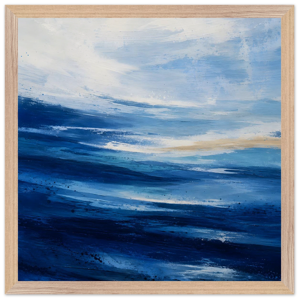 Atlantic Blue: coastline, ocean and texture. Framed fine art print by The Light Stays.