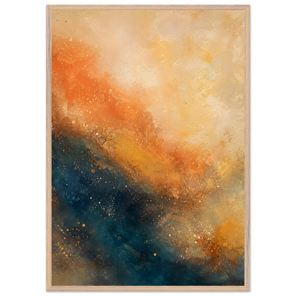 Blue Hour Field, night, horizon and deep blue. Archival framed fine art print shown framed.