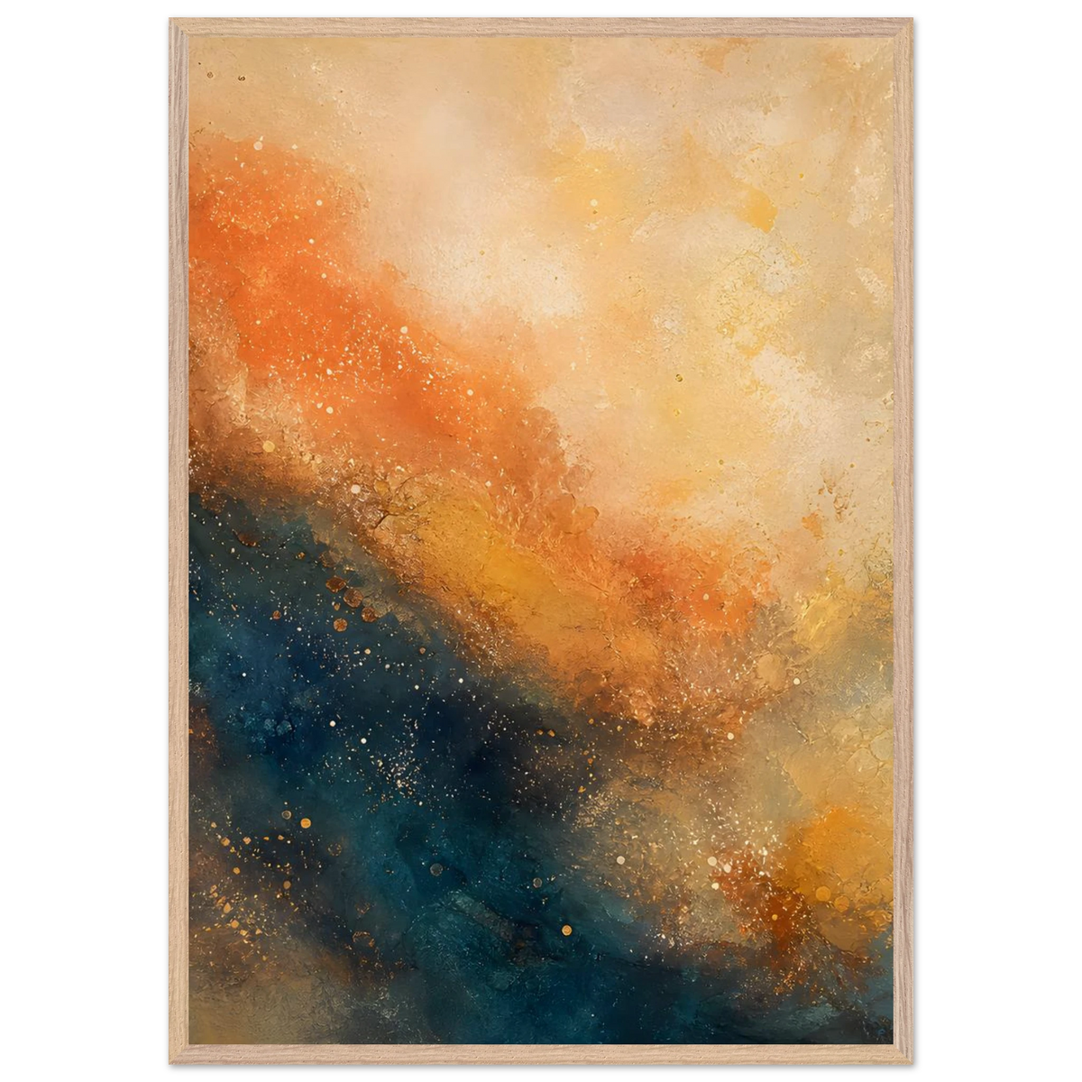 Blue Hour Field, night, horizon and deep blue. Archival framed fine art print shown framed.