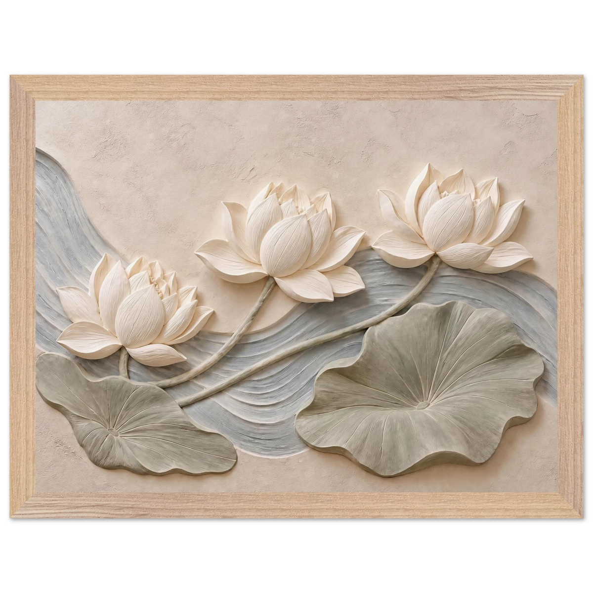 Lotus Current: flowers and botanical. Museum-quality framed fine art print.