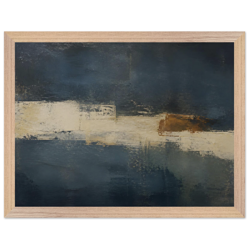 Ivory Crossing: abstract, ivory and serene lines. Museum-quality framed fine art print.