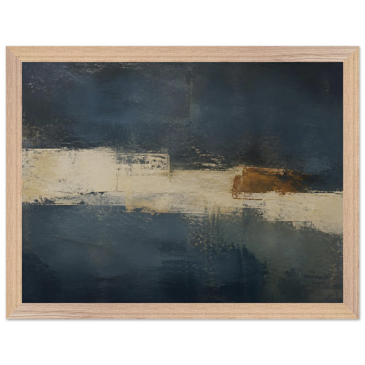 Ivory Crossing: abstract, ivory and serene lines. Museum-quality framed fine art print.