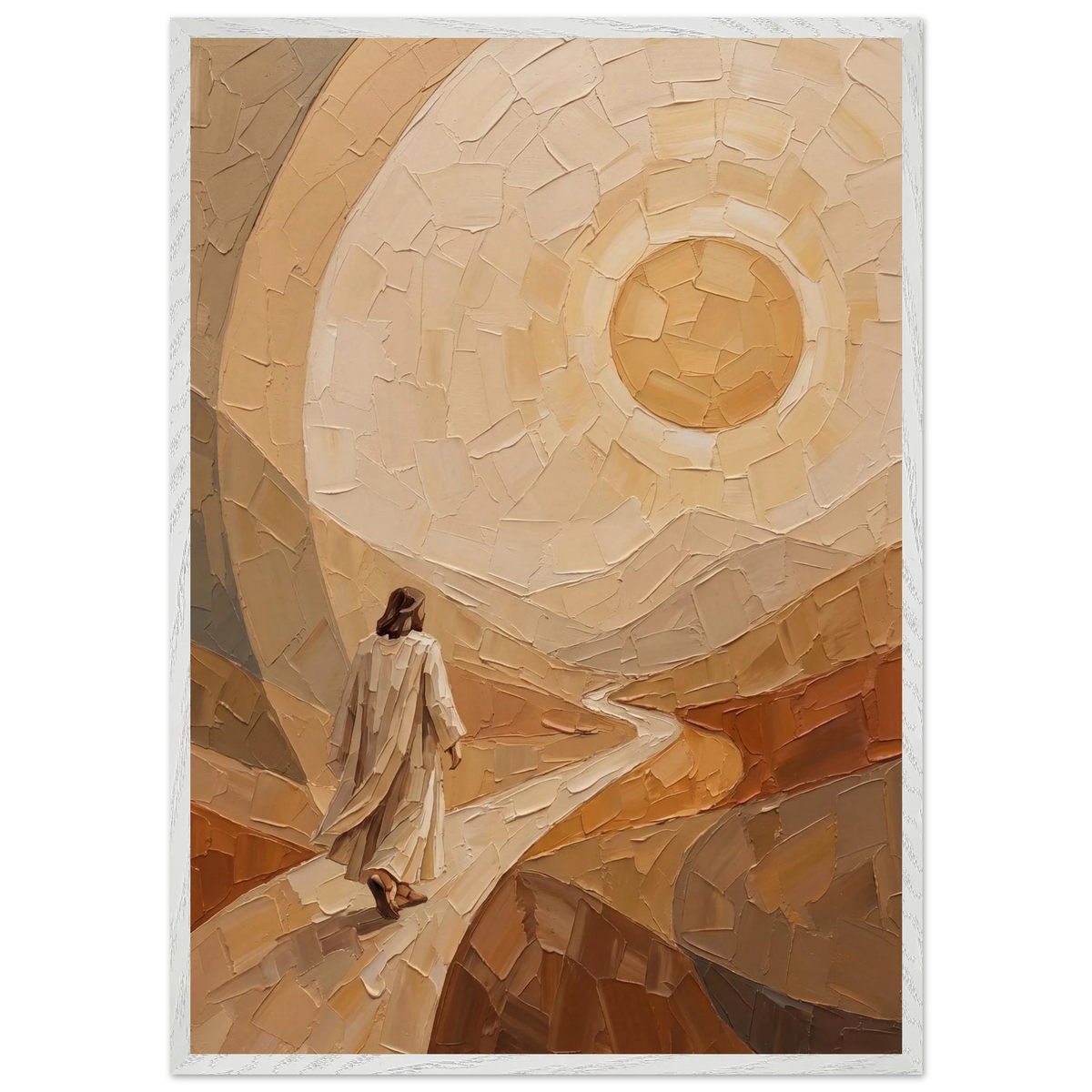 Lightfall: jesus, landscape and golden tones. Framed fine art print by The Light Stays.