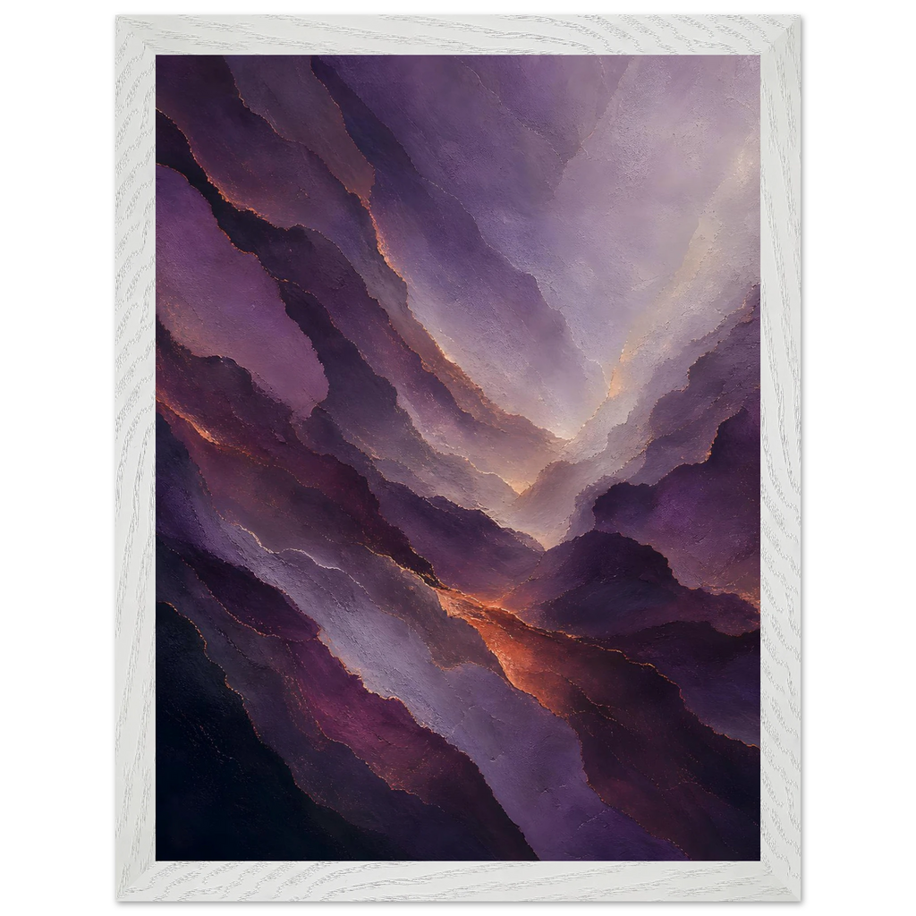 Violet Infinity: moon and night. Framed fine art print, alternate frame and size.