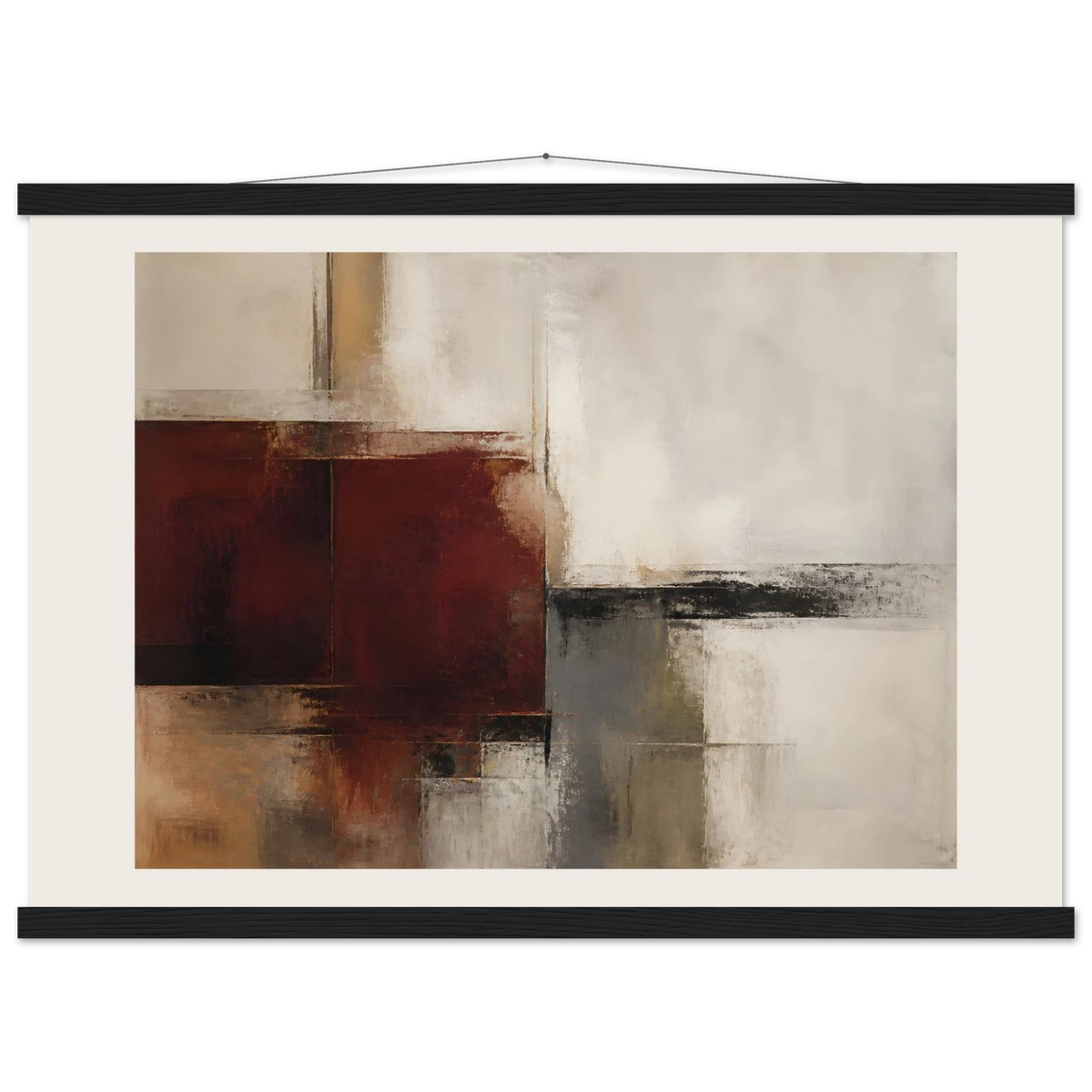 Deep Crimson: abstract, red and color field. Fine art poster, alternate frame and size.