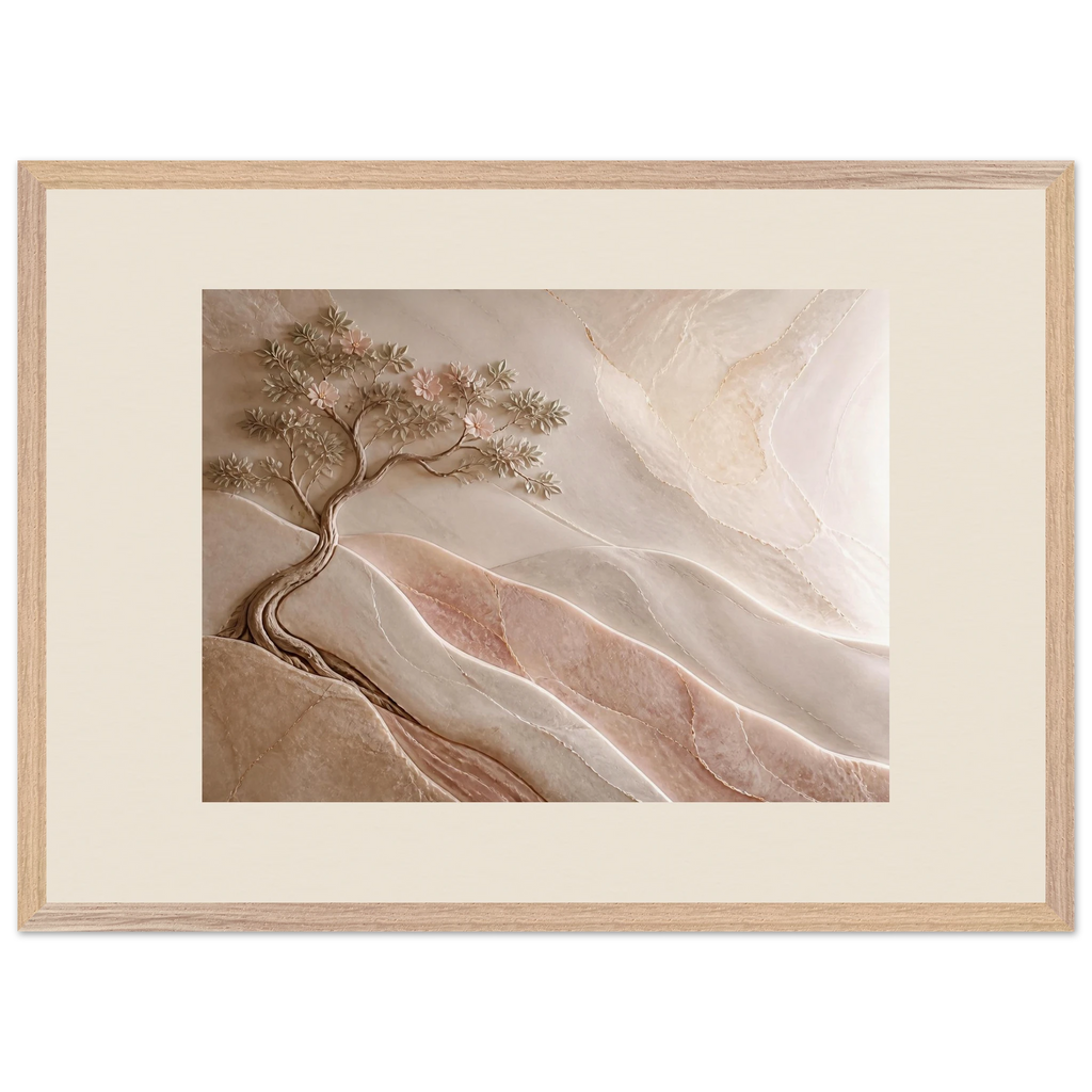 Stone Dawn, petra and siena. Archival framed fine art print shown framed.