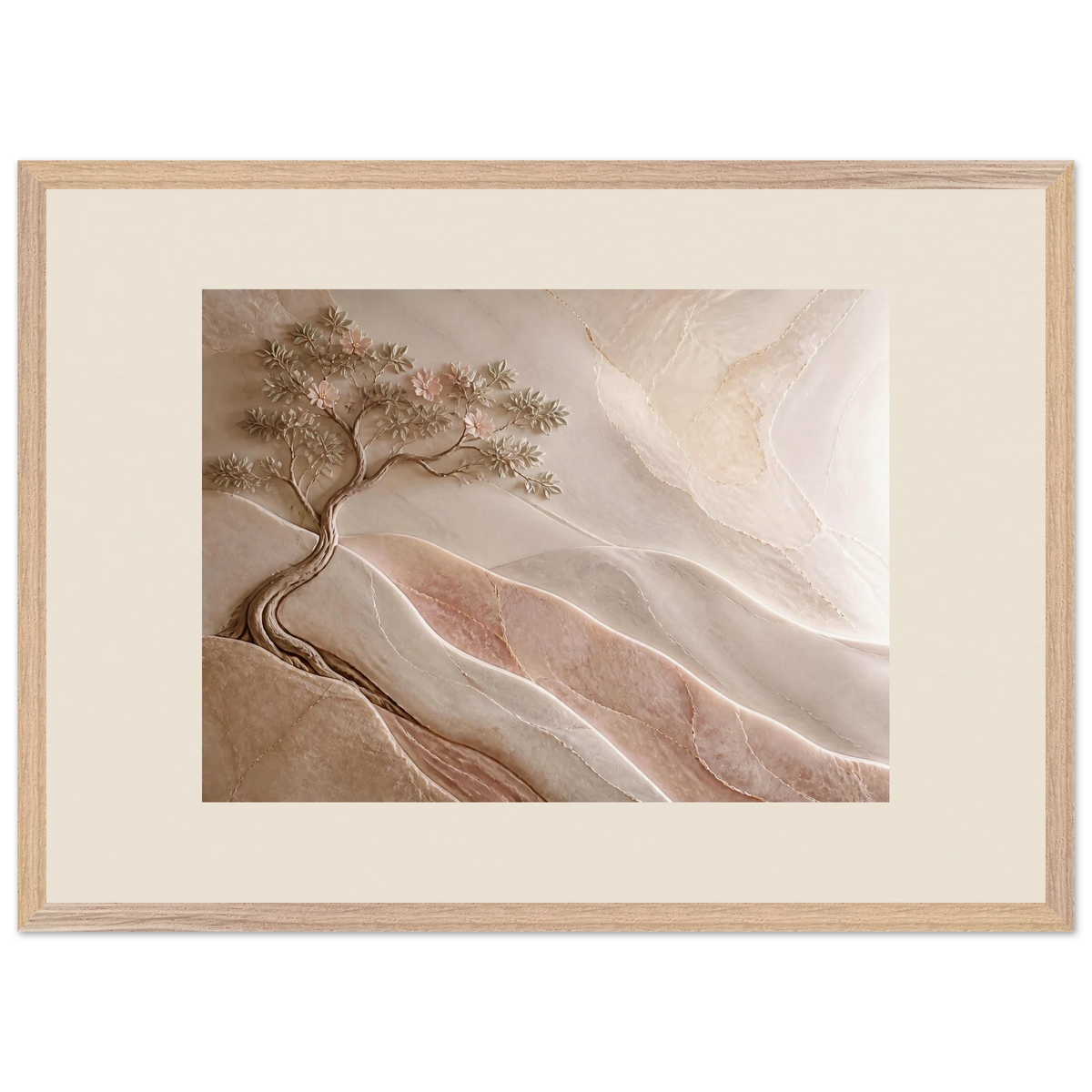 Stone Dawn, petra and siena. Archival framed fine art print shown framed.