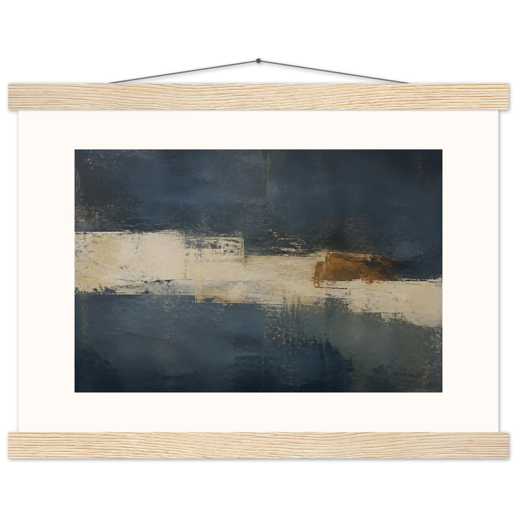 Ivory Crossing: abstract, ivory and serene lines. Fine art poster.