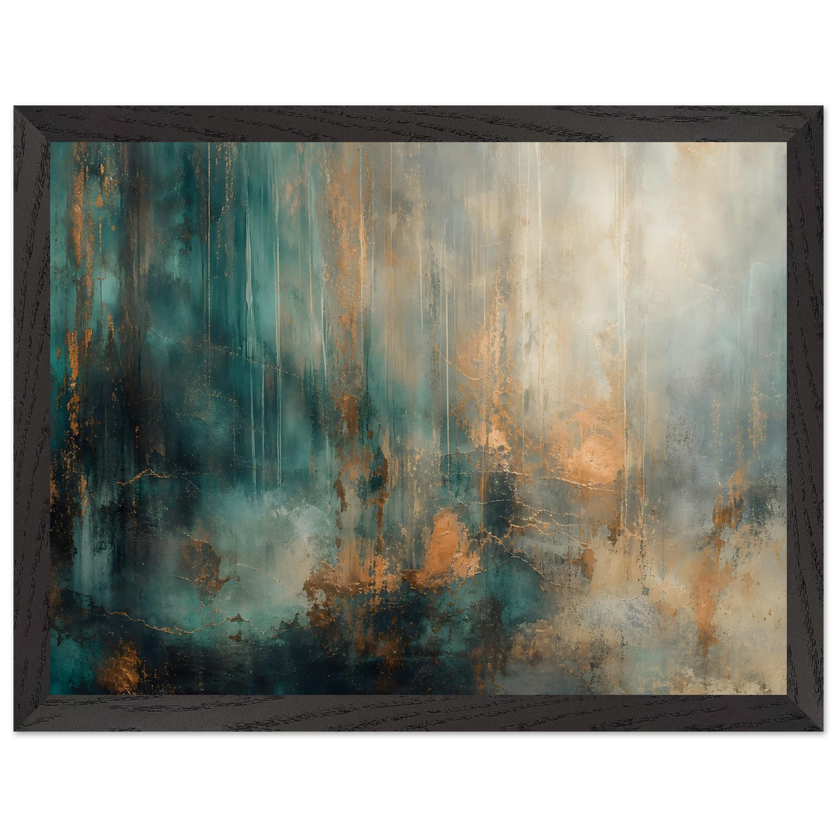 Copper Rain: abstract, texture and metallic tones. Framed fine art print by The Light Stays.