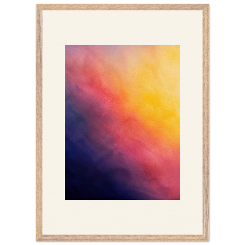 Turquoise and Gold: gradient, night and morning. Museum-quality framed fine art print.