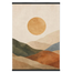Pôster Clay Sun com suporte de madeira, sol quente sobre colinas em tons de terra